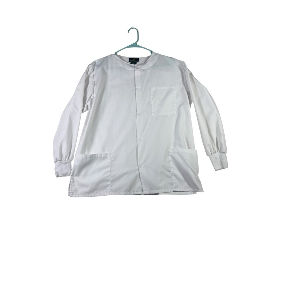 Natural Uniforms, White Snap Front Medical Scrub Jacket